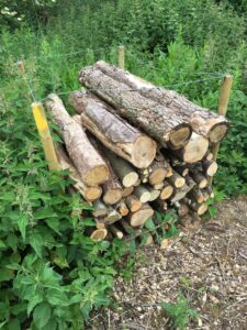 Log pile refugia habitat